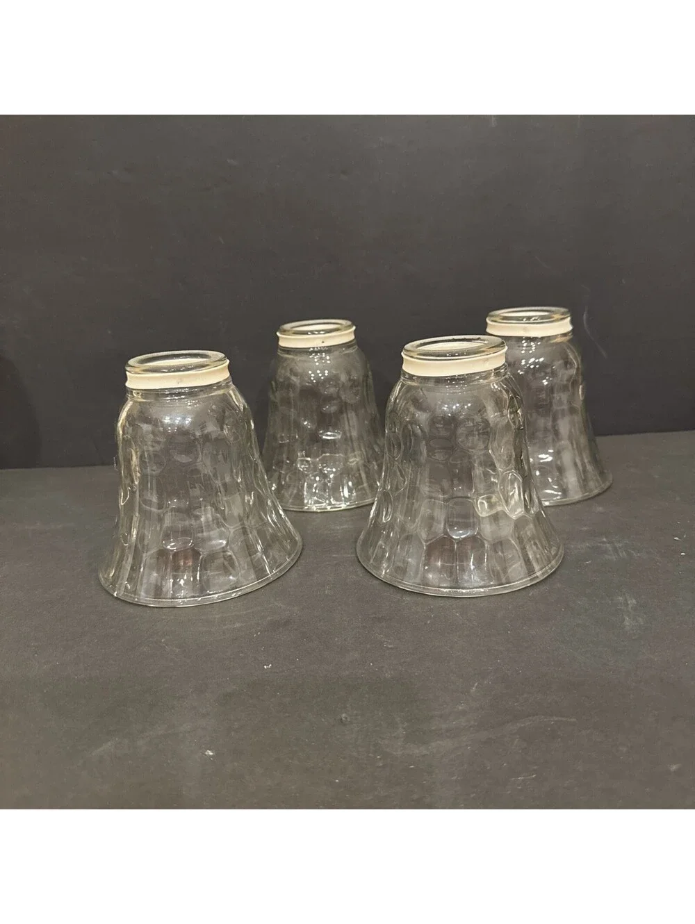 Vintage Clear Prism Tulip Bell (4) Glass Ceiling Fan Shades 5